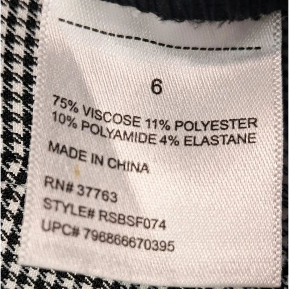 New Rafaella Capri Pants Womens 6 Pull On Elastic Comfort Waist Stretch Checked